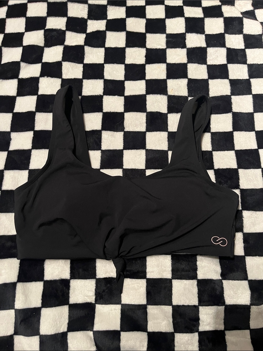 Calia Women's Black Knot-Front Bikini Top